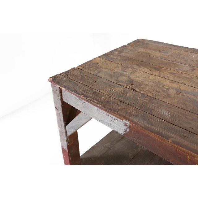 French Industrial Console Table in Wood, 1920s For Sale - Image 6 of 18