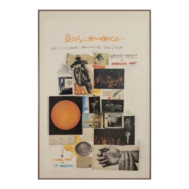 Robert Rauschenberg Whitney Museum Exhibition 1990-1991 Lithographic Poster For Sale