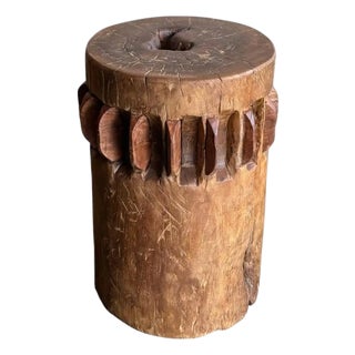 Solid Teak Sugar Cane Crusher / Grinder From Java, Indonesia C. 1970 For Sale