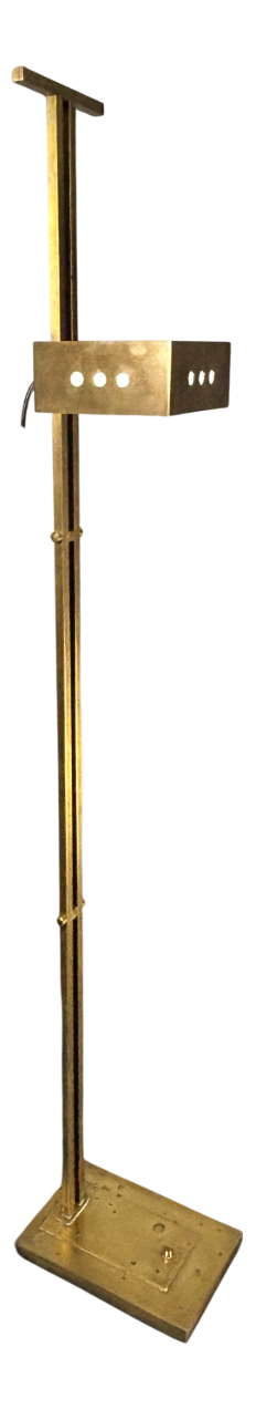 Art Deco Bauhaus Brass Adjustable Floor Lamp in the style of Marcel Breuer, 1980s