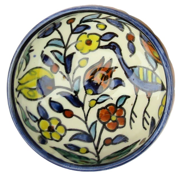 Mid 20th Century Artisan-Painted Morrocan Style Folk Art Pottery Bowls, S/5 For Sale - Image 5 of 9