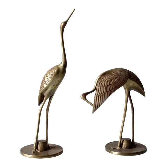 Mid Century Brass Bird Figures For Sale