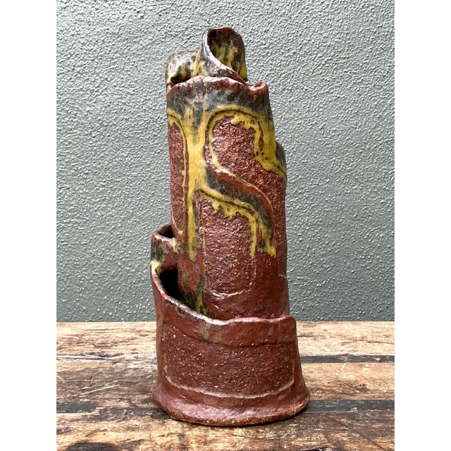Vintage Abstract Pottery Vase For Sale - Image 10 of 12