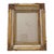 1960s Ornate Mediterranean Wood Glass 9.5x7.5 Picture Frame Carved Gold Beige Italian For Sale
