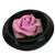 Vintage Japanese Lacquerware Round Trinket Box With Porcelain Rose Accent For Sale - Image 14 of 17