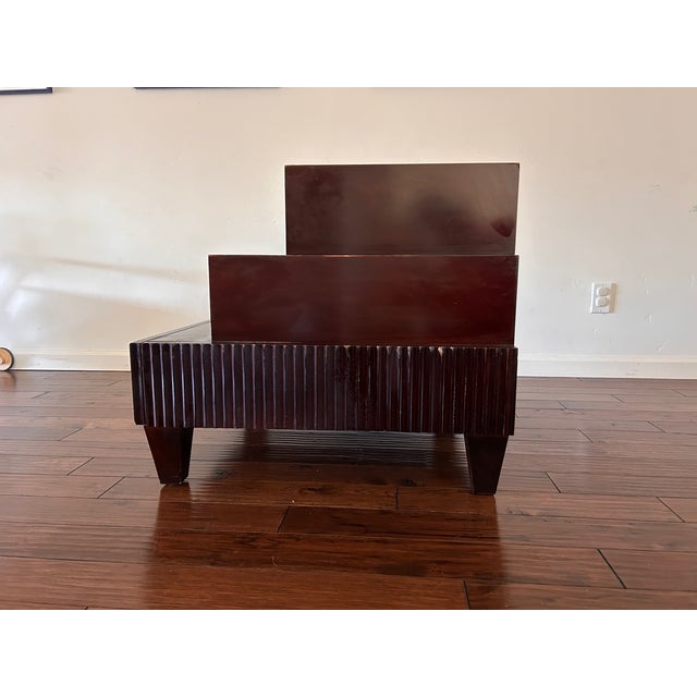 Authentic Barbara Barry for Baker Modern Regency Dark Mahogany Three-Tier Side Table (1990s) This lovely table was...