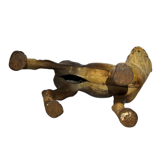 French Large Antique Cast Iron French Bulldog Dog Doorstop For Sale - Image 3 of 3