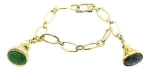 Bochic Vintage Jade Charm Link Bracelet