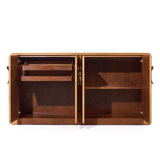 Wood Baker Furniture Deco Revival Walnut and Brass Credenza For Sale - Image 7 of 10