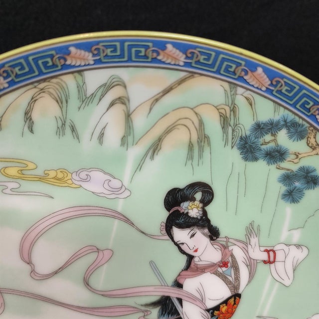 Chinese Ceramic Plate,Famille Rose Porcelain Plate Hand Painted Figures Story Pattern For Sale In Seattle - Image 6 of 11