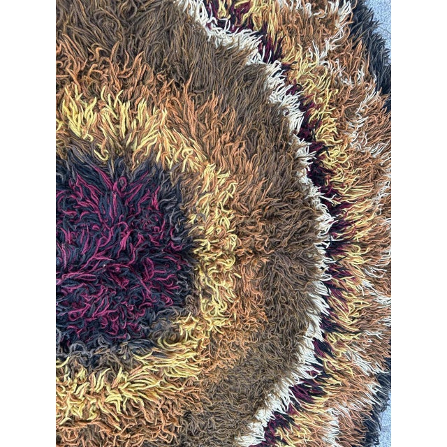 Vintage Scandinavian Swedish Round Rug, 1960s For Sale - Image 10 of 18