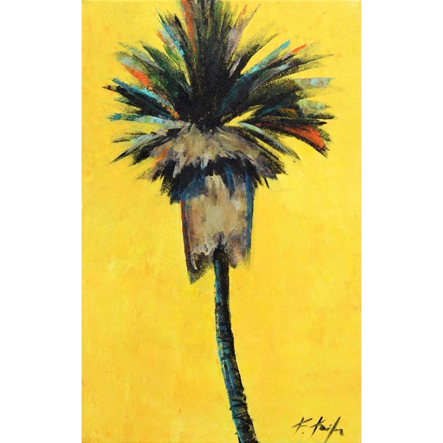 Yellow Dream - Palm Tree Landscape Original Artwork by Kathleen Keifer For Sale - Image 9 of 9