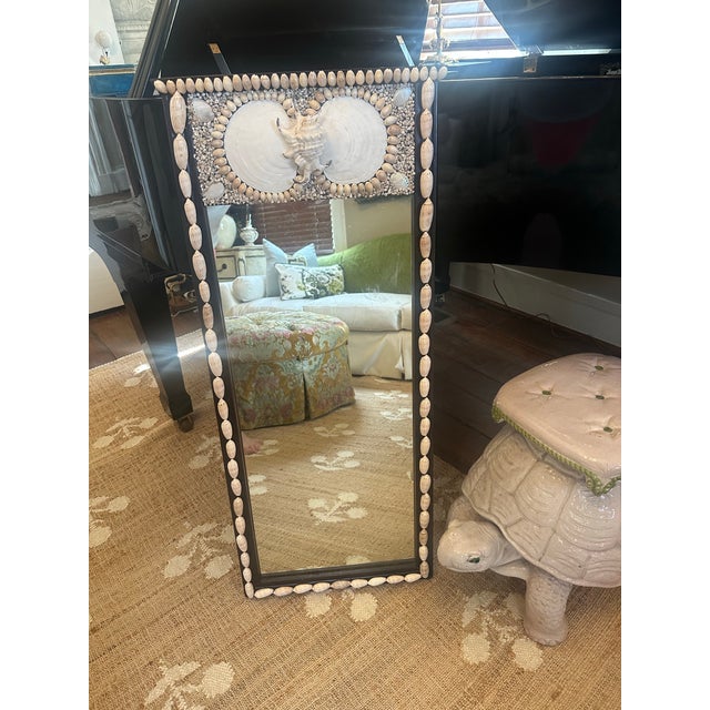 Coastal Vintage Shell Mirror For Sale - Image 3 of 9