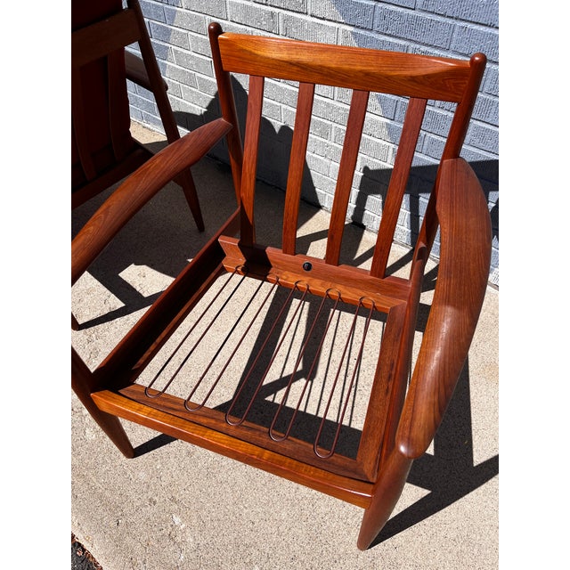 Grete Jalk for France & Son Teak Lounge Chairs, Pair, Denmark, 1960s For Sale - Image 9 of 12