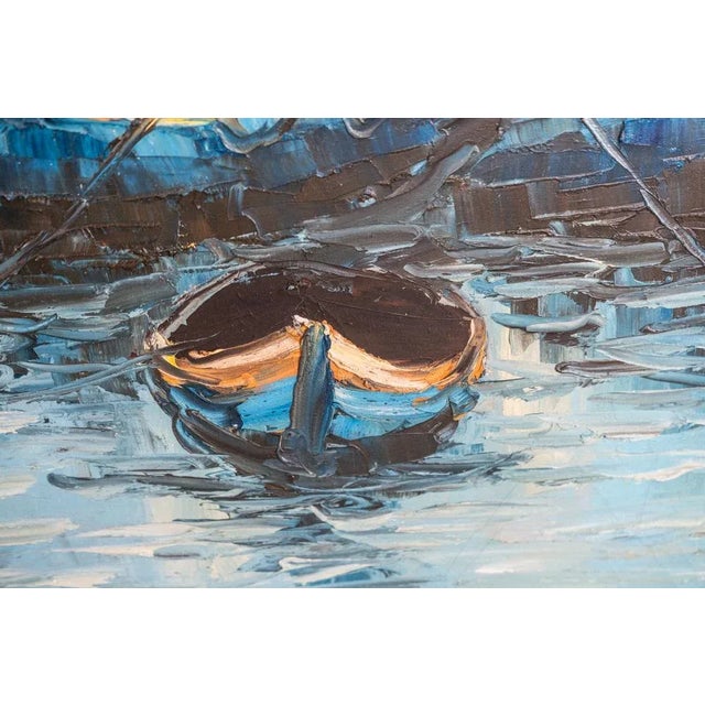 Boats on Water, 2000s, Canvas Painting, in Good conditions. Designed from 2000