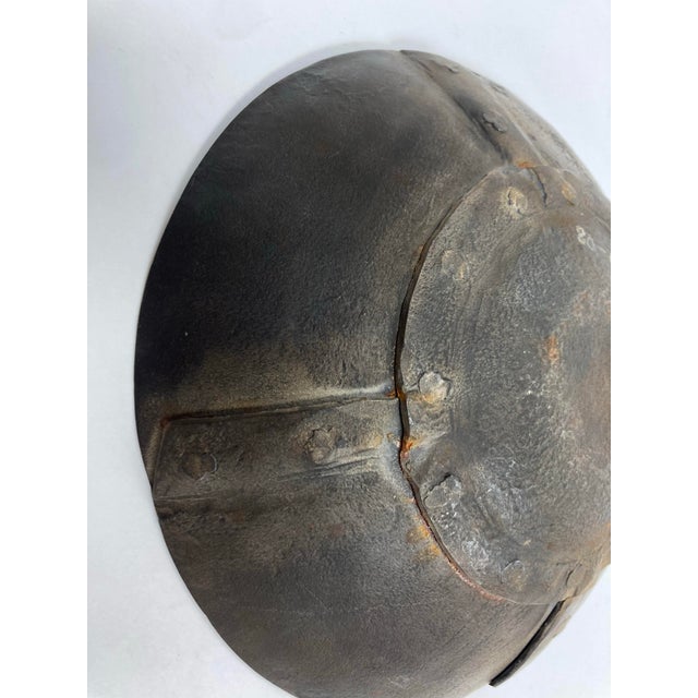 Vintage Brutalist Iron Bowl With Fine Original Age Patina For Sale - Image 9 of 12