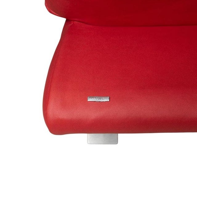 Gavin 107 Vegan Leather Rossini Two-Seater Red Manual Function Sofa from Koinor For Sale - Image 9 of 13