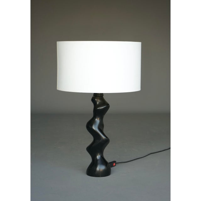 Model 42 Sculptural Ebonised Wood Table Lamp from Temde Leuchten, 1970s For Sale - Image 10 of 14