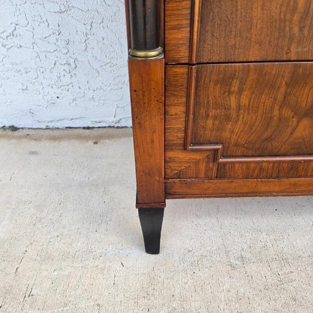 Brown Vintage Baker French Empire Directoire Walnut Lowboy Dresser 1960s For Sale - Image 8 of 18
