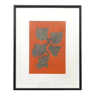 Mid Century Modern Organic Abstract Wall Art by Herz For Sale