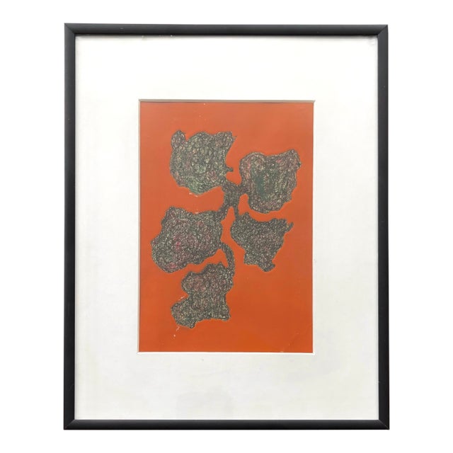 Mid Century Modern Organic Abstract Wall Art by Herz For Sale