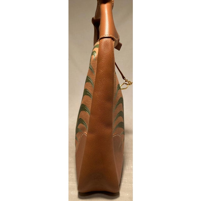 1980s Vintage Hermes Trim Bag with Hand Painted Tiger For Sale - Image 5 of 12