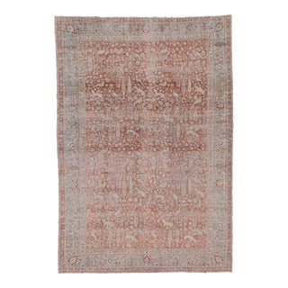 Early 20th Century Persian Meshed Animal Rug - 8'9" x 12'9" For Sale