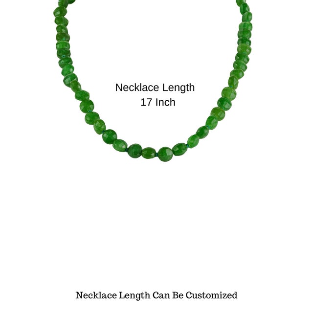 Early 21st Century Style Artisan 131 Ct Vibrant Green Jade Round Beaded Strand Necklace, 17" For Sale - Image 12 of 15