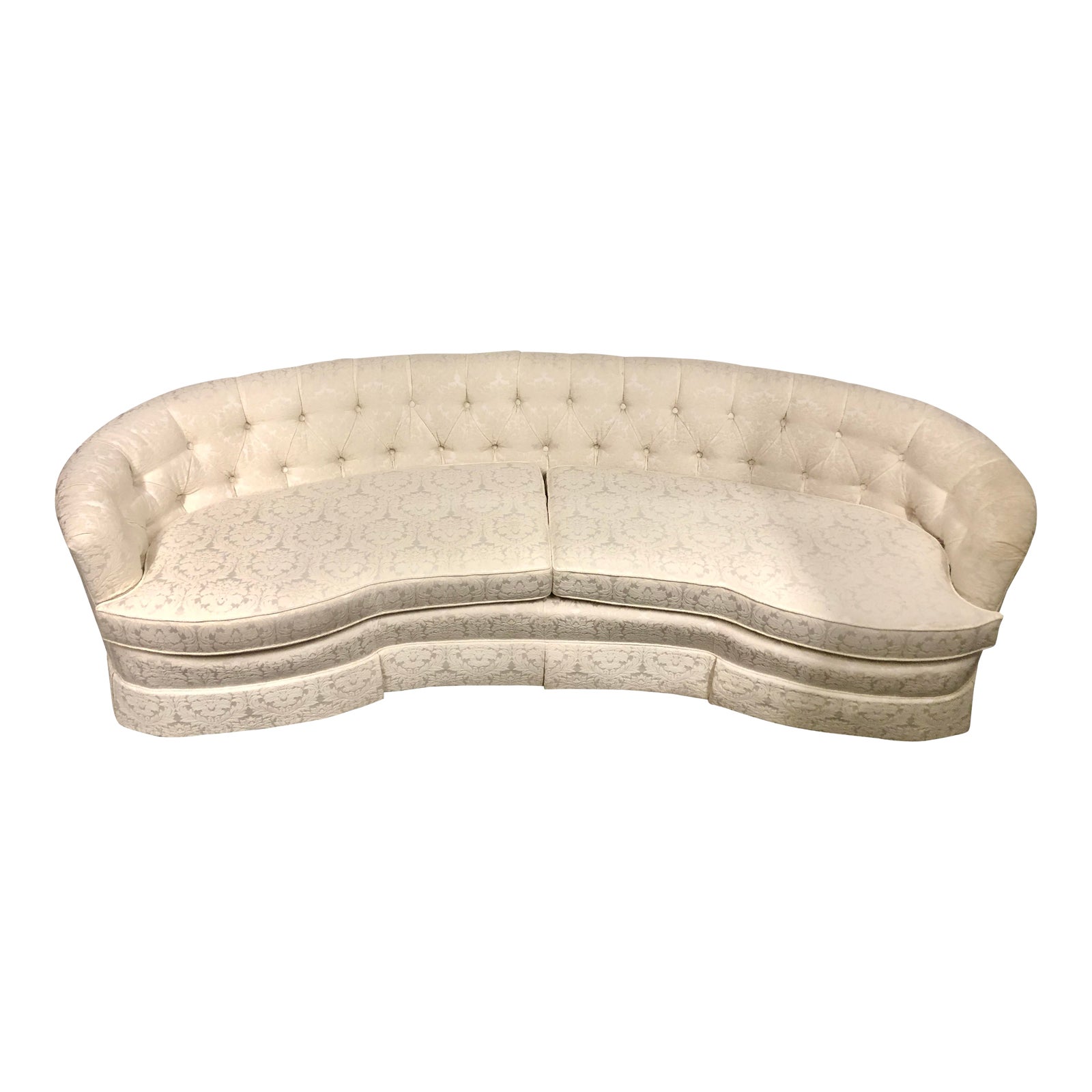 Henredon White Damask Sofa Dorothy Draper Chairish