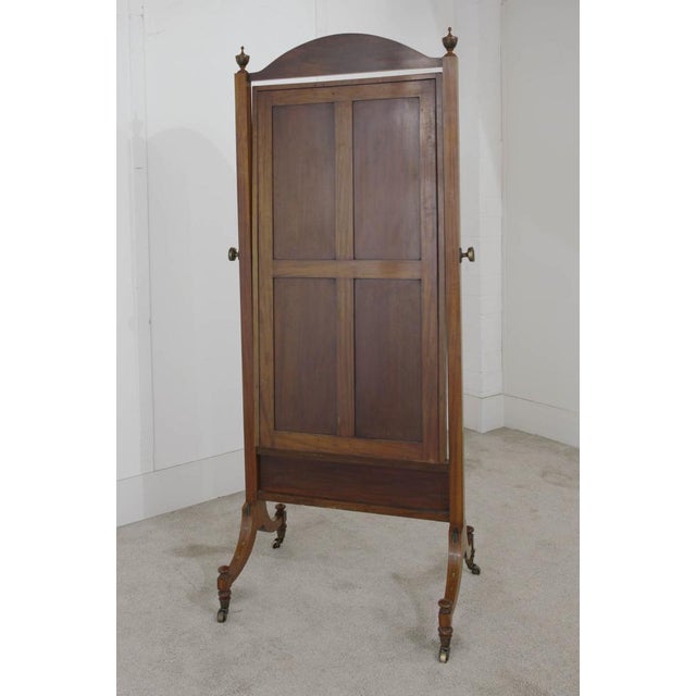 You are viewing a gorgeous satinwood cheval mirror by maple and co circa date 1890 hand crafted from satinwood with hand...