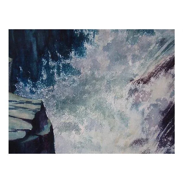 Sierra Waterfall Vintage Ann Pierce Watercolor Painting For Sale In New York - Image 6 of 7