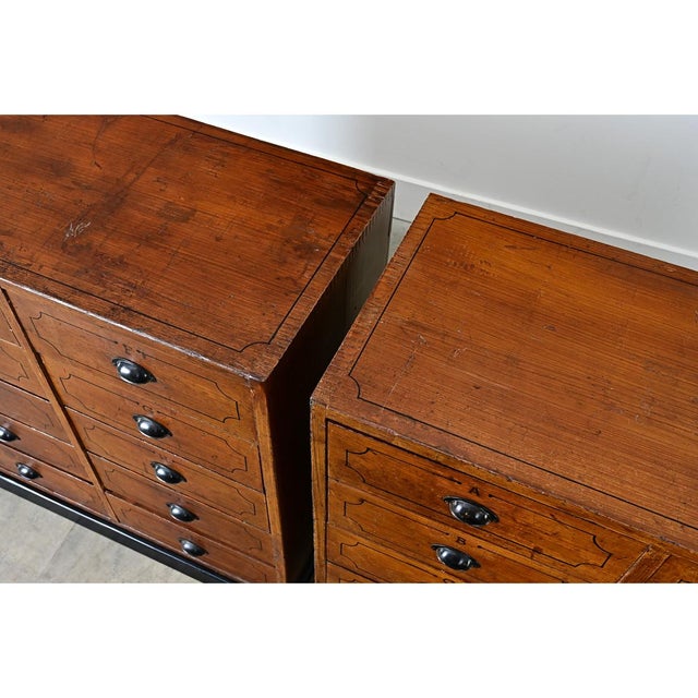 Victorian 19th Century Pair of English Painted Pine File Drawers For Sale - Image 3 of 10