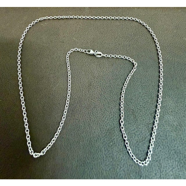 2020s Diamond-Cut Cable Chain Necklace - Platinum - 18 Inch, 10 Gm For Sale - Image 5 of 8