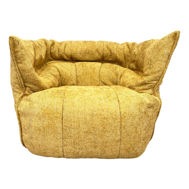 Set of Vintage Brigantin Armchair & Ottoman in Fabric from Ligne Roset, 1980s For Sale