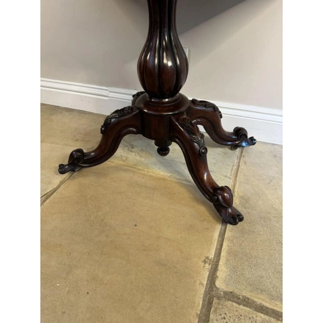 Mid 19th Century Victorian Carved Rosewood Card Table, 1850s For Sale - Image 5 of 9