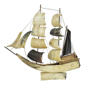 Mid-Century Italian Horn Musical Ship Model