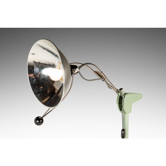 Bright Green Mid-Century Modern Industrial Patinaed Medical / Surgical 6ft. Floor Lamp by Wilmot Castle, Usa, C. 1960s For Sale - Image 8 of 18