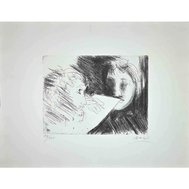 Double Portrait is an original etching realized by Giacomo Manzù in 1970. Hand-signed, Numbered on the lower left. Ed....