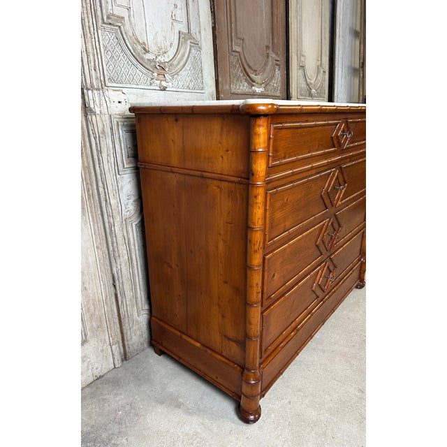 Antique Chest of Drawers in Faux Bamboo, 1880s For Sale - Image 3 of 15