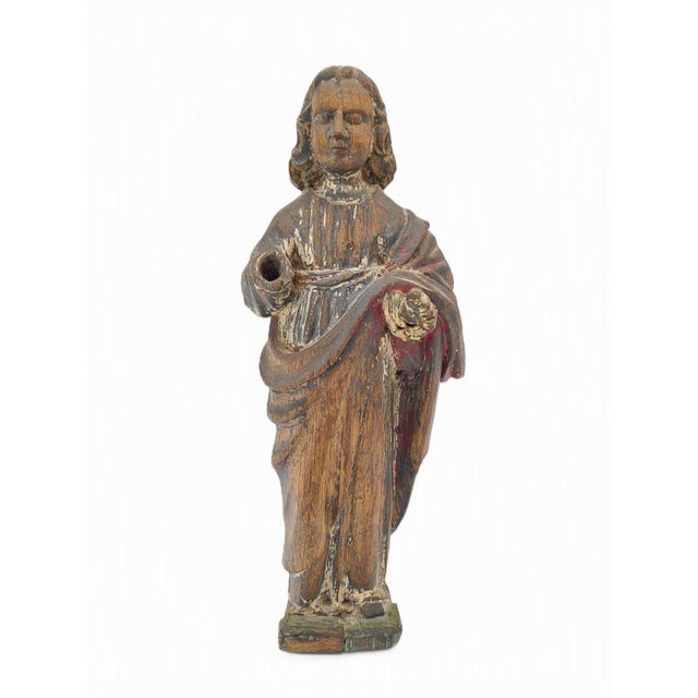 Antique Wooden Statue of Salvator Mundi, 1700s For Sale - Image 15 of 15