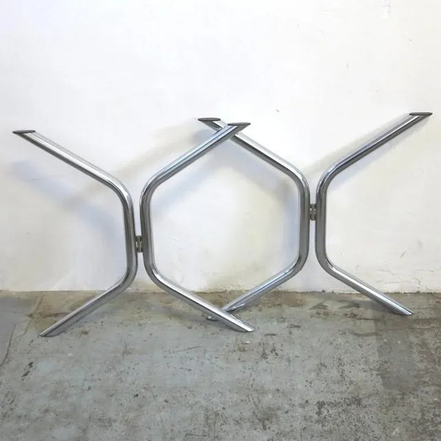 Vintage Chrome and Smoked Glass Table, 1970s For Sale - Image 4 of 5
