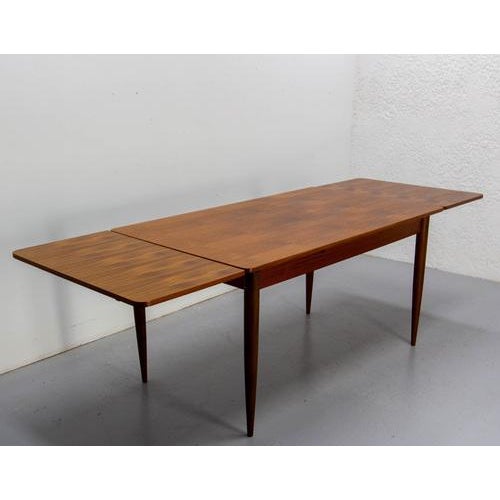 French Extending Teak Dining Table, Mid-20th Century For Sale - Image 12 of 15