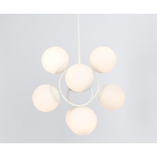 Glass Mid-Century Orbital Pendant Lamp attributed to Kaiser Idell / Kaiser Leuchten, Germany, 1970s For Sale - Image 7 of 14