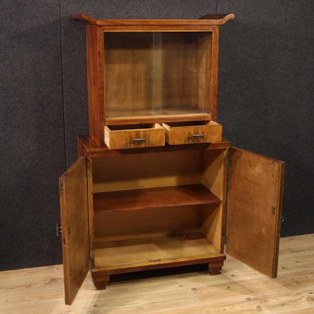 20th Century Italian Art Deco Style Display Cabinet, 1950s For Sale - Image 9 of 13