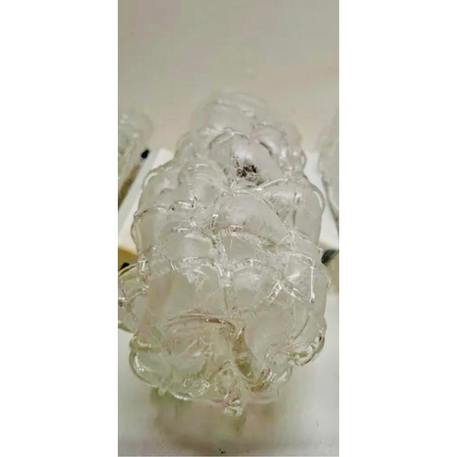 Vintage Doria Leuchten Wall Sconces - Hand-Worked Murano Ice Glass - Set of 3 For Sale - Image 10 of 11