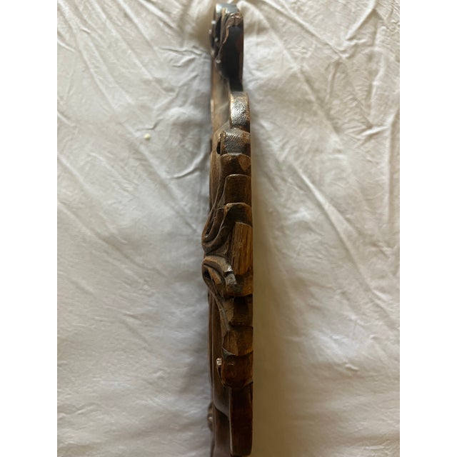 Brown Carved Wooden Pediment With Large Shell For Sale - Image 8 of 12