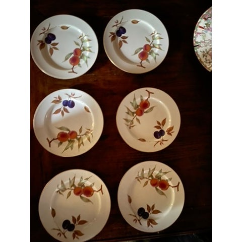 1960s Set of Six Royal Worcester Evesham Vale Dessert Plates For Sale In Portland, OR - Image 6 of 7