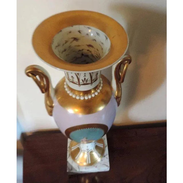 19th Century Early 19th Century Neoclassical French Empire Old Paris Porcelain Urn Vase For Sale - Image 5 of 11