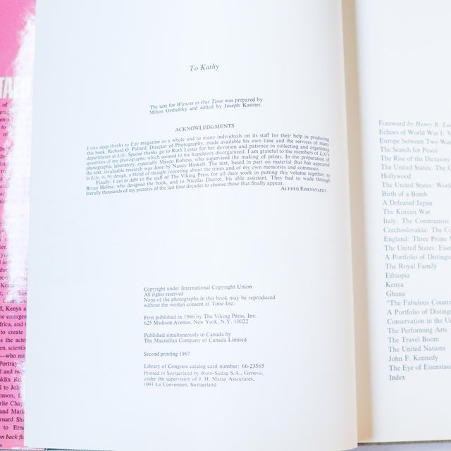 1967 Alfred Eisenstaedt “Witness to Our Time” Photography Book For Sale - Image 9 of 12
