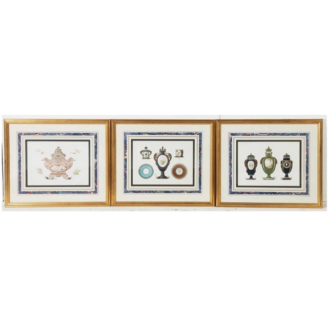 French Set of 9 Edouard Garnier Framed Lithograph Prints of Sevres Porcelain For Sale - Image 3 of 8